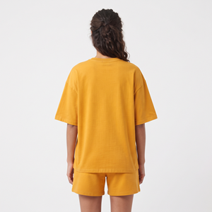 Ensemble décontracté été 2026 pour femme : T-shirt et short 100 % coton, tenue unie - Product Image 3