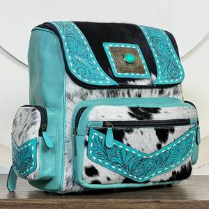 Sacs à dos pour femmes en cuir de vachette artisanal, style Super Septembre, avec pierre turquoise élégante et poignée souple, sacs de voyage - Product Image 4