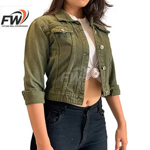 Veste en jean personnalisée avec clous et pierres, effet vieilli, style chemise, pour femme, avec décorations - Product Image 4