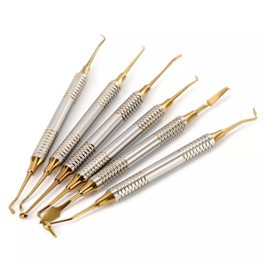 Ensemble d'instruments de restauration dentaire en résine composite MIANBRO ENTERPRISES, 6 pièces, revêtement en titane doré, équipement manuel de restauration, CE - Product Image 1