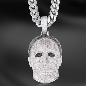 Pendentif Michael Myers glacé - Pendentif en argent sterling 925 avec moissanite, pendentif en argent 925 fait main - Sans nickel et respectueux de la peau - Product Image 2