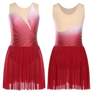 Vestido de Patinaje Artístico sobre Hielo para Mujer, Traje de Patinaje sobre Hielo, Leotardo de Danza Lírica, Disfraz para Eventos, Actuaciones, Fabricante de Ropa de Danza - Product Image 2