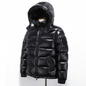 Veste d'hiver décontractée pour homme, noire, à capuche, coupe-vent, rembourrée de duvet, avec fermeture éclair et col montant - Product Image 6