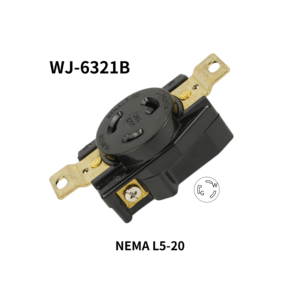 เต้ารับแบบล็อคเกลียว Hubbell รุ่น WJ-6321B สำหรับอุตสาหกรรม มาตรฐาน NEMA L5-20R 20A 125V ได้รับการรับรองมาตรฐาน CUL สำหรับจ่ายไฟ - Product Image 1