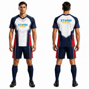 Ensemble de maillots de football pour équipe de club, pour l'entraînement et les matchs de football, 100% polyester, léger, antibactérien, kit de football pour hommes - Product Image 4