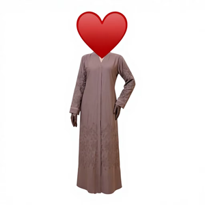 Magnifique robe de soirée en satin avec broderie avant, arrière et latérale, travail de diamants, burqa, robe musulmane, foulard islamique, dupatta, coupe droite - Product Image 1