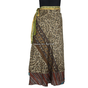 100 Ways to Wear Magic <b>Wrap</b> <b>Skirt</b> Shirt Vintage India Silk 2 Layer Reversible Magic Silk Saris <b>Wrap</b> Long <b>Skirt</b> Sari <b>Wrap</b> Around - Product Image 6