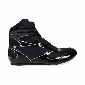 Chaussures de boxe noires à tige haute, à lacets, respirantes, en similicuir, pour l'entraînement, à prix abordable et avec service OEM ODM - Product Image 6