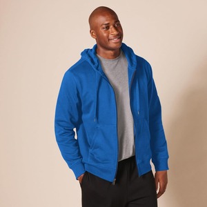 Sweat-shirt à capuche bleu pour homme, coupe classique, décontracté, pour l'automne, couleur unie, matière French Terry - Product Image 2