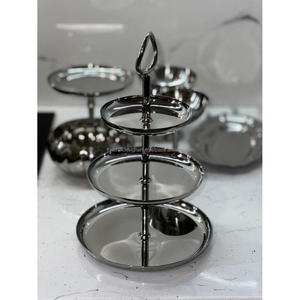 <b>Mirror</b> Polish Round Plates & Dishes Decorative 2 Tier <b>Stand</b> American Style - Product Image 5