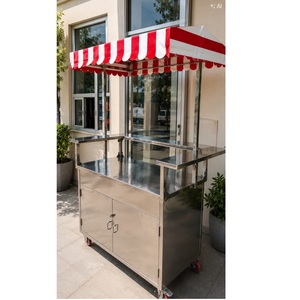 Comptoir de préparation et de service commercial en acier inoxydable de qualité export pour restaurants et fast-foods, disponible à la vente - Product Image 1