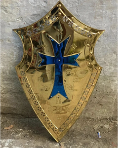 Escudo Medieval de Latón Pulido, Placa Decorativa de Armadura, Accesorio Histórico para Películas, Decoración para Halloween - Product Image 4