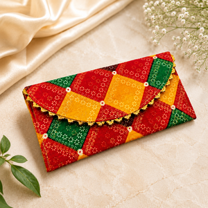 Sobre de tela estampada de diseño para regalo de boda Shagun, cubierta para dinero hecha a mano, sobre tradicional para regalo de dinero nupcial festivo - Product Image 3