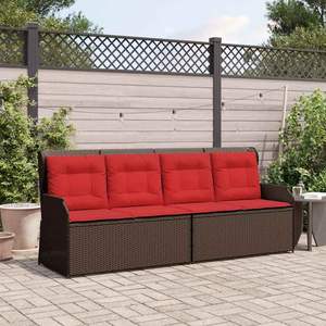 Banco de Jardín de Ratán Sintético Marrón, Elegante Banco de Patio para Exteriores - Product Image 1