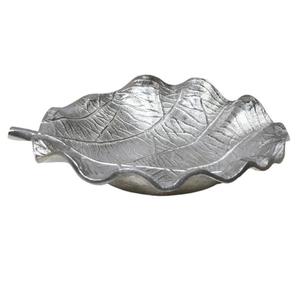 Home Accessories Table Decoration Silver Leaf Dish Decorative <b>Trays</b> Metal Gingko Leaf Style Fruits Snacks Serving <b>Tray</b> Handmade - Product Image 5