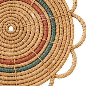 Handcrafted Rattan <b>Wall</b> <b>Decor</b> Circular Bohemian Style Set Multi Piece Storage Trays Living Room Decorative Art - Product Image 2