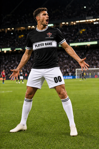 Conjunto de Uniforme de Fútbol Minimalista Personalizado, Negro y Blanco, Transpirable, de Secado Rápido, Camiseta y Pantalones Cortos de Fútbol, Equipación de Equipo, OEM ODM, para Hombre y Jóvenes - Product Image 4