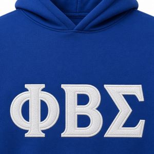 Sudadera con Capucha Casual de Sarga con Apliques Phi Beta Sigma y Diseño de Letras Griegas Audaces, Capucha Ajustable y Puños Acanalados - Product Image 5