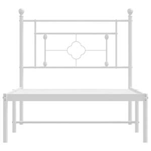 Cadre de lit simple en métal blanc avec revêtement poudré, élégant, facile à assembler et durable - Product Image 5