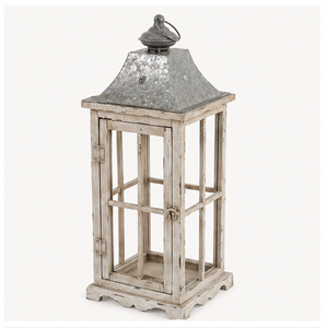 Factory Sale Wood <b>Lantern</b> with Galvanized Metal Top <b>Large</b> Decorative Farmhouse <b>Candle</b> Holder for Indoor Outdoor Wedding & Home - Product Image 2