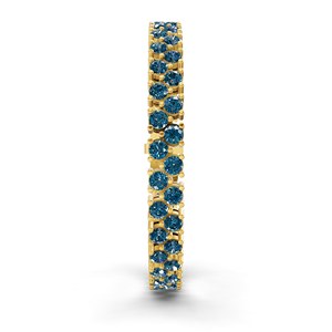 Pulsera de tenis de oro rosa de 10 quilates Isidora con diamantes de laboratorio azules reales de doble fila redonda (3 ct.) Tw. Pulseras y Brazaletes de Diamantes al por Mayor - Product Image 3