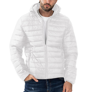 Men's White Puffer Jacket Lightweight Insulated Warm <b>Bubble</b> <b>Coat</b> With Hood For Winter Outdoor Daily Casual Lifestyle - Product Image 2