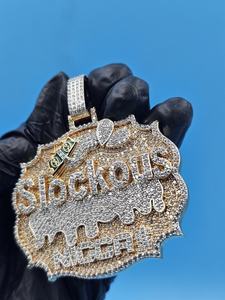 จี้ฮิปฮอปมอสซาไนต์แบบกำหนดเอง จี้วงกลมสองสีพร้อมตัวอักษรชื่อ จี้เงินแท้ 925 ผ่านการทดสอบเพชร เหมาะสำหรับเป็นของขวัญ - Product Image 5