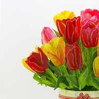 Bunga TULIP 3D POP UP buket bunga kerajinan kertas buket Salam