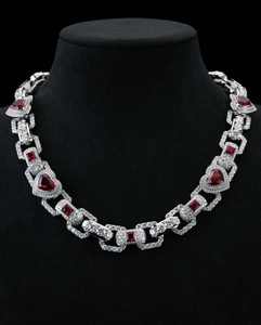 Collar con Colgante de Corazón de Lujo con Piedras de Moissanita, Plata 925 con Baño de Rodio, Colgantes Temáticos, Joyería de Regalo Unisex - Product Image 2