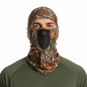 Pasamontañas de Camuflaje para Caza, Máscara Facial Completa Transpirable de Malla, Gorro Táctico para Pesca al Aire Libre, Paintball, Equipo de Camuflaje Suave - Product Image 1
