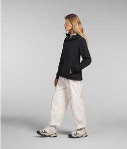 Chaqueta Acolchada con Capucha para Mujer, Negra, de Forro Polar, Cierre de Cremallera, Exterior de Algodón, Resistente al Viento, Ropa de Invierno, Color Sólido - Product Image 3