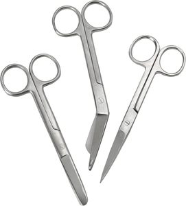 Ensemble de 3 ciseaux à pansements en acier inoxydable pour infirmières, ciseaux à bandages médicaux, instruments chirurgicaux réutilisables et autoclavables - Product Image 1