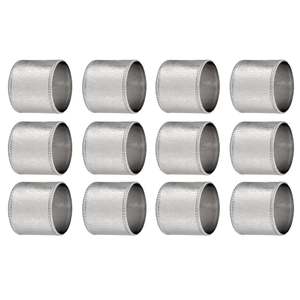 Anneaux de serviette en métal avec bords texturés, décoration de table ronde pour mariage et dîner - Product Image 2