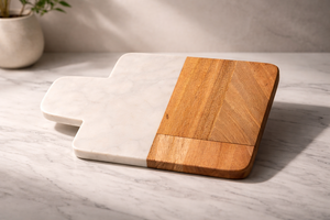 Planche à découper personnalisée en bois et marbre, compatible lave-vaisselle, artisanale, design créatif, pour usage en cuisine - Product Image 6