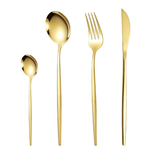 New Classic Portuguese Gold Stainless Steel Matte Polish Flatware Set Eco-Friendly GOOD DESIGN Home & Party Use - Product Image 1