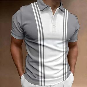 Camisa de manga corta 100% algodón antiarrugas para hombre, con logotipo bordado personalizado, OEM, venta al por mayor, informal, estilo urbano, tipo polo. - Product Image 1