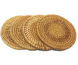 Set de table en rotin tressé à la main |   Fibre naturelle rustique |   Lavable et durable pour les repas quotidiens - Product Image 2