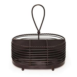 Support à couverts en métal noir simple, idéal pour organiser le comptoir de cuisine et garder les couverts bien rangés et prêts à l'emploi, en provenance d'Inde. - Product Image 5