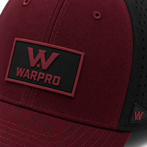 WARPRO <b>Snapback</b> <b>Cap</b> Maroon Black 6-Panel Adjustable Breathable Street Style Hat with Raised Rubber Logo - Product Image 3