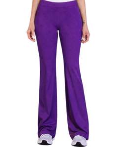 Women Purple White Contrast Sports Bra And Flare Pants Set High Waist <b>Stretch</b> Yoga Fitness Gym Wear Custom OEM Wholesale - Product Image 6