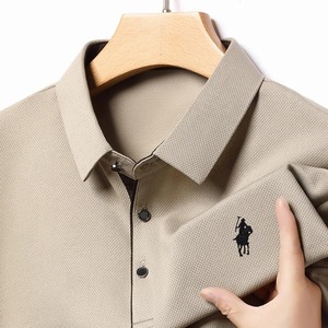 Chemise en jersey respirant brodé pour homme, à manches longues, col à revers, style décontracté et luxueux, pour usage quotidien, couche de base, séchage rapide - Product Image 5
