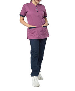 Conjuntos de Uniformes Médicos para Hospital, Unisex, de Verano, Manga Corta, Elásticos, de Dos Piezas, Poliéster y Spandex - Product Image 3