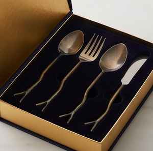 Wabi Sabi Style Metal Flatware <b>Set</b> With Matte Finish Twisted Handle Design <b>For</b> Wedding And Tableware Use - Product Image 6