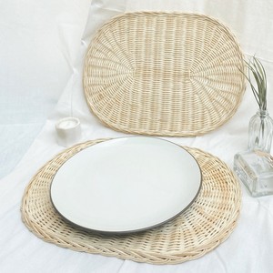 Eco-friendly rattan <b>table</b> <b>mat</b> for kids dinnerware oval placemat set tabletop decor placemats - Product Image 1