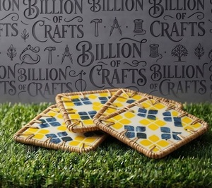 Posavasos de Ratán con Incrustaciones de MOP con Patrón de Conchas en Mosaico Hecho a Mano para Decoración de Mesa Premium - Product Image 2