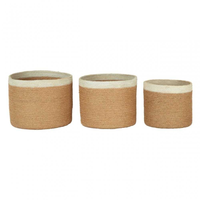 Decoratieve handgemaakte jute, zeegras, katoenen touw, geweven, met plastic voering, multifunctionele, duurzame, waterdichte, opvouwbare opbergmanden