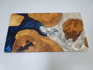 Planche à découper rectangulaire en résine de bois 100% naturelle - Durable, écologique, facile à nettoyer, passe au lave-vaisselle, pour viande, fruits, fromage - Product Image 6