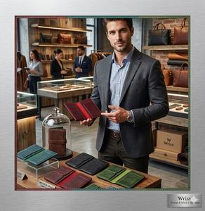 Wriza Slim Vintage Custom Genuine Leather Passport Card <b>Holder</b> for Men Travel <b>Wallet</b> with Crazy Horse Finish No Closure - Product Image 5