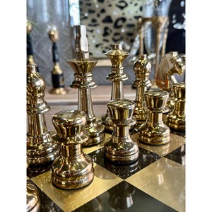 Luxury Teak <b>Wood</b> <b>Chess</b> <b>Set</b> - Handcrafted with Gold Leaf | Wholesale - Product Image 5