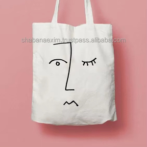Bolsa de Compras de Lona de Algodón con Estampado, en Oferta, Ecológica, Reutilizable, de Diseño, para la Playa - Product Image 1